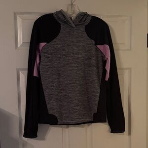 Under Armour Women's Black and Gray Hoodie with Purple Details